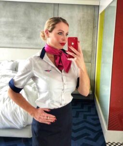 Go2Sky female flight attendant layover hotel