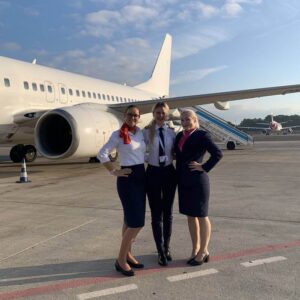 Go2Sky female pilot and flight attendants