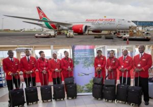 Kenya Airways flight attendants airport