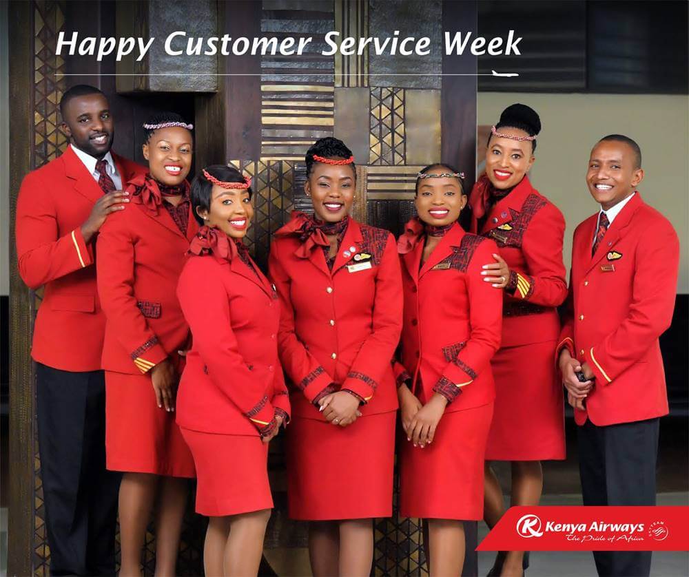 Kenya Airways male and female flight attendants