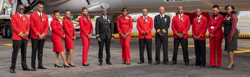 Kenya Airways pilots and flight attendant tarmac