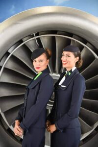 Olympic Air female cabin crews engine