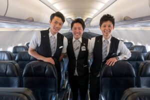 StarFlyer male flight attendants boarding