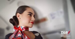 TAR Aerolineas flight attendant scarf
