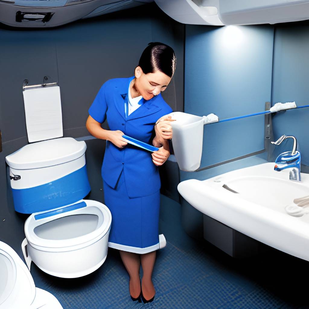 flight attendant in toilet