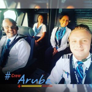 Aruba Airlines pilots and flight attendants cockpit