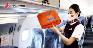 Air China flight attendant hygiene kit