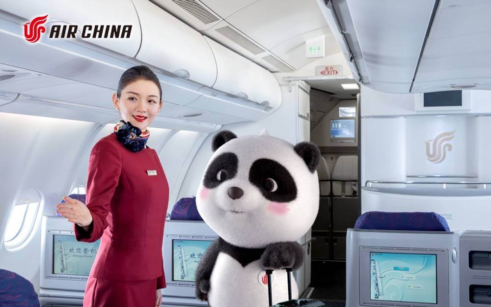 Air China flight attendant panda