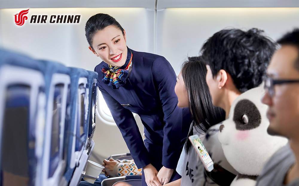 Air China flight attendant smile