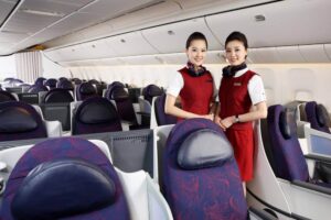 Air China flight attendants boarding