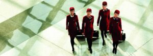 Air China flight attendants full uniform