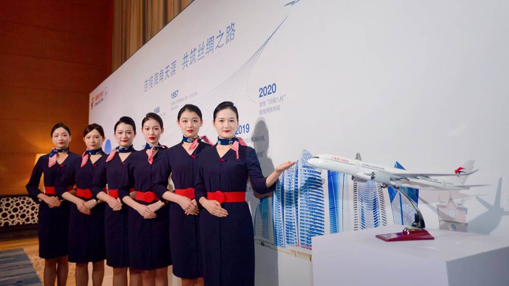 China Eastern Airlines flight attendants show