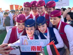 China Southern Airlines flight attendants smile