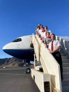 Comlux flight attendants steps