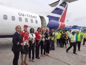 Cuba Airlines pilots and cabin crews tarmac