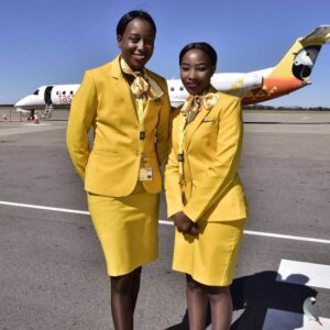 Fastjet female flight attendants tarmac