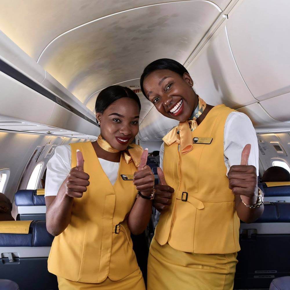 Fastjet flight attendants thumbs up