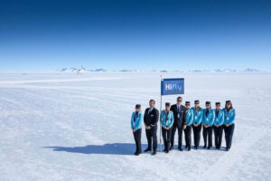 Hi Fly flight attendants antartica