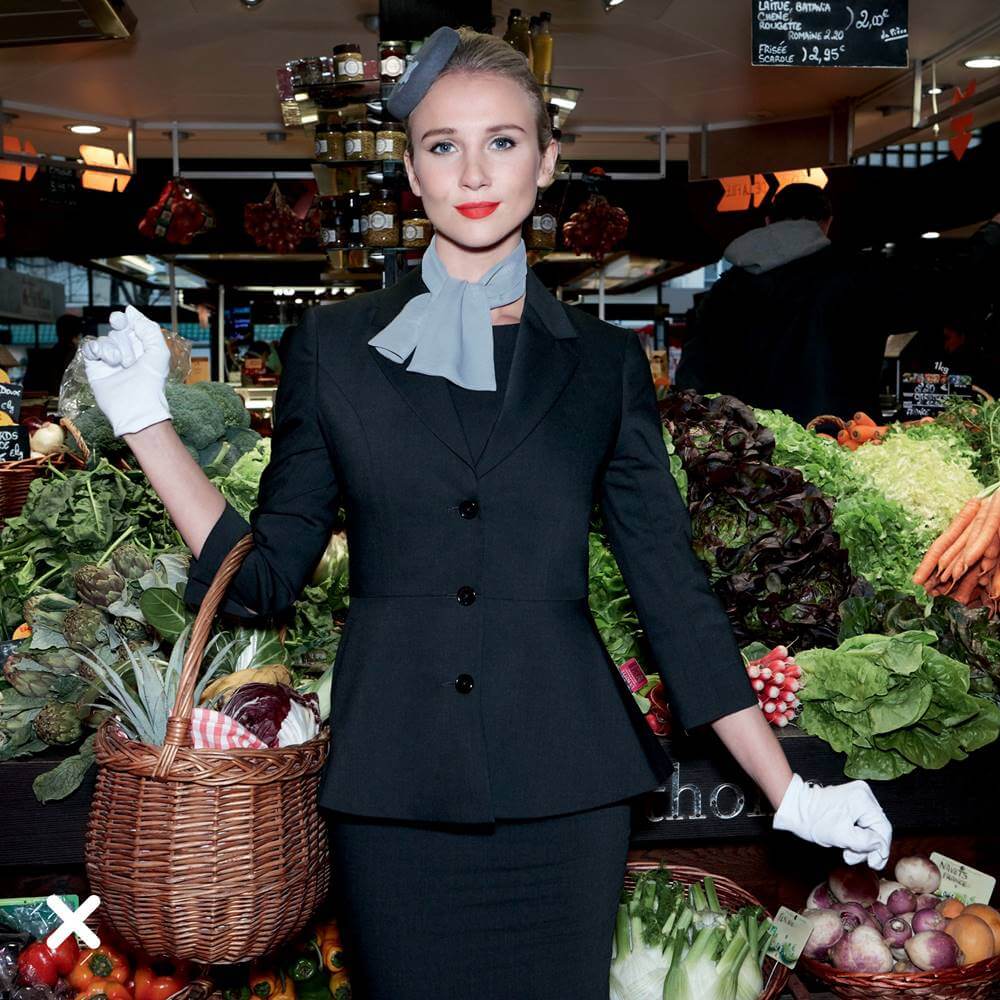 Luxaviation flight attendant fresh produce