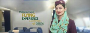 Pakistan International Airlines female flight attendant poster