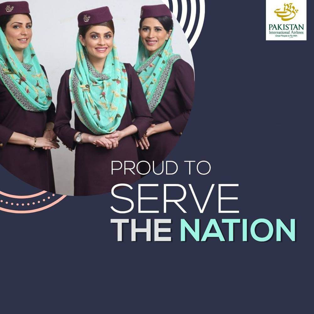 Pakistan International Airlines female flight attendants poster