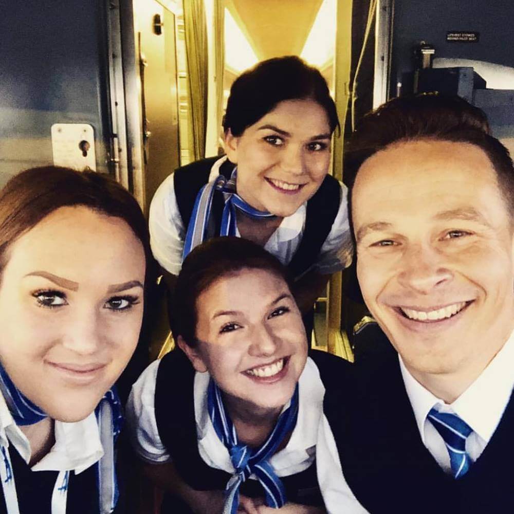 People's Airline flight attendants happy