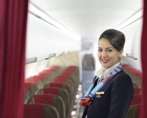 Royal Air Maroc female flight attendant smile