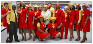 Surinam Airways flight attendants airport
