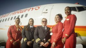 Surinam Airways flight attendants plane