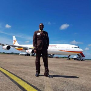 Surinam Airways male flight attendant