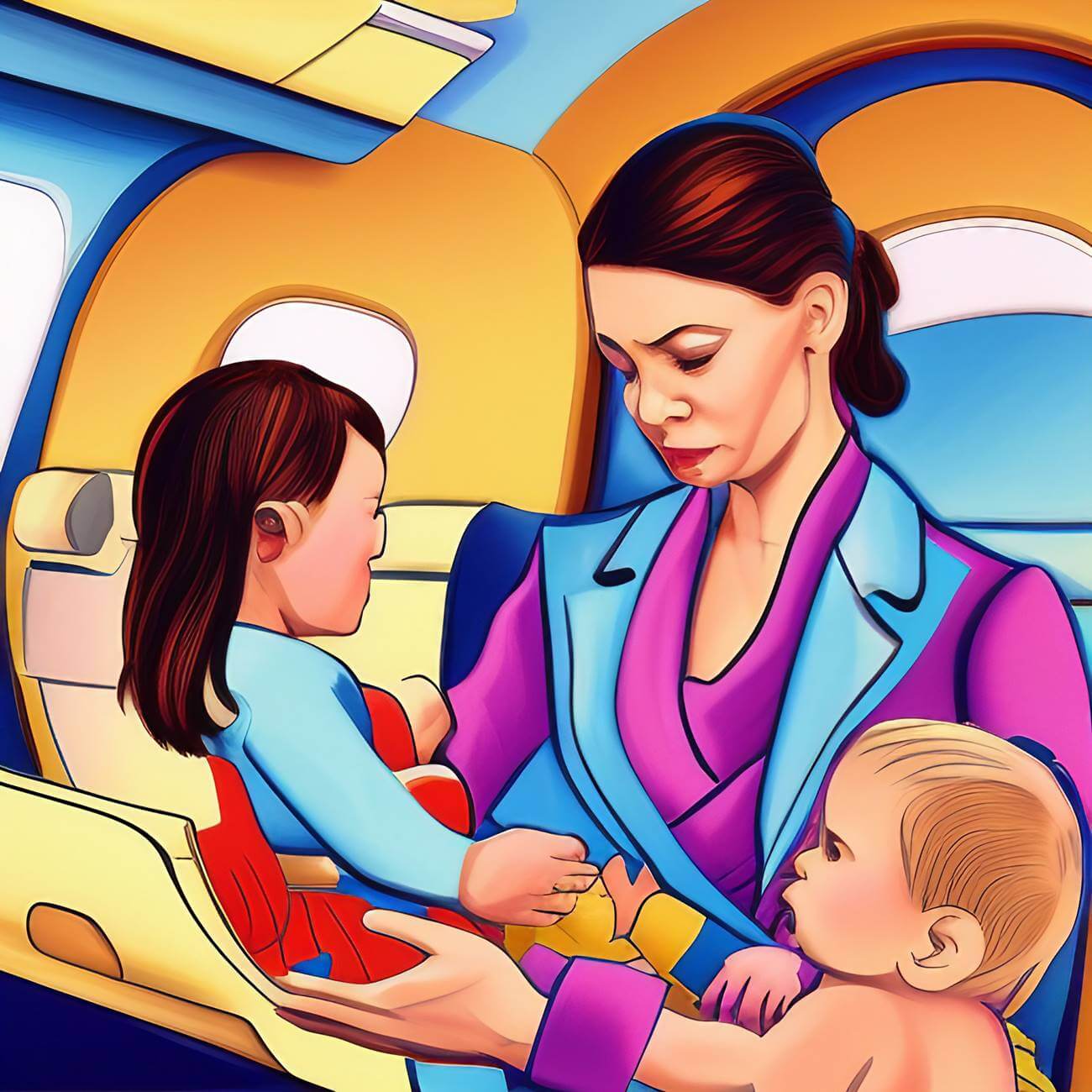 how do flight attendants handle crying babies in a plane