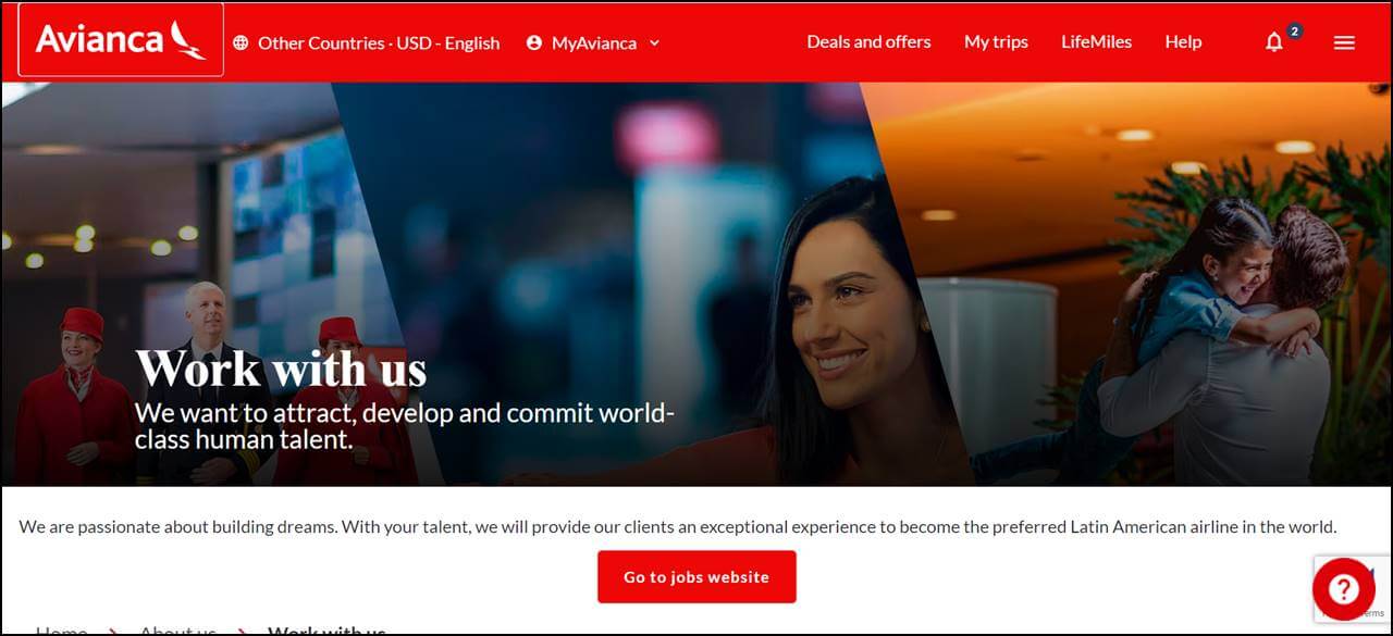 Avianca Careers Page