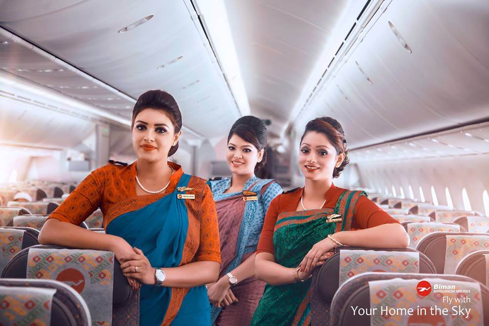 Biman Bangladesh Airlines female flight attendants