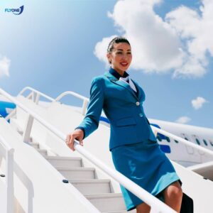 FlyOne flight attendant steps