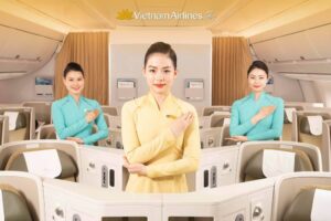 Vietnam Airlines flight attendants boarding