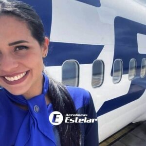 Aerolineas Estelar flight attendant smile