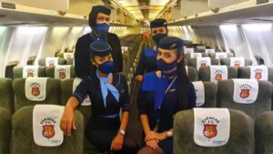 Aerolineas Estelar flight attendants boarding