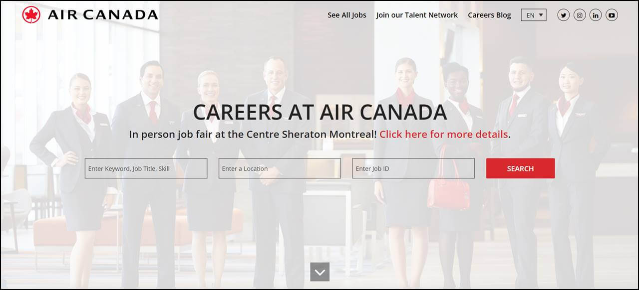 Air Canada Express Careers Page
