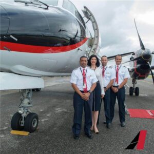 Air Century flight attendant and pilots engine