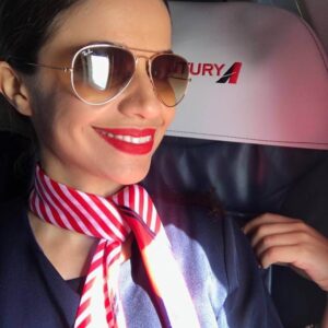 Air Century flight attendant smile