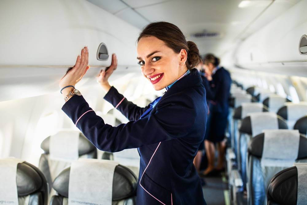 Air Montenegro flight attendant hat rack
