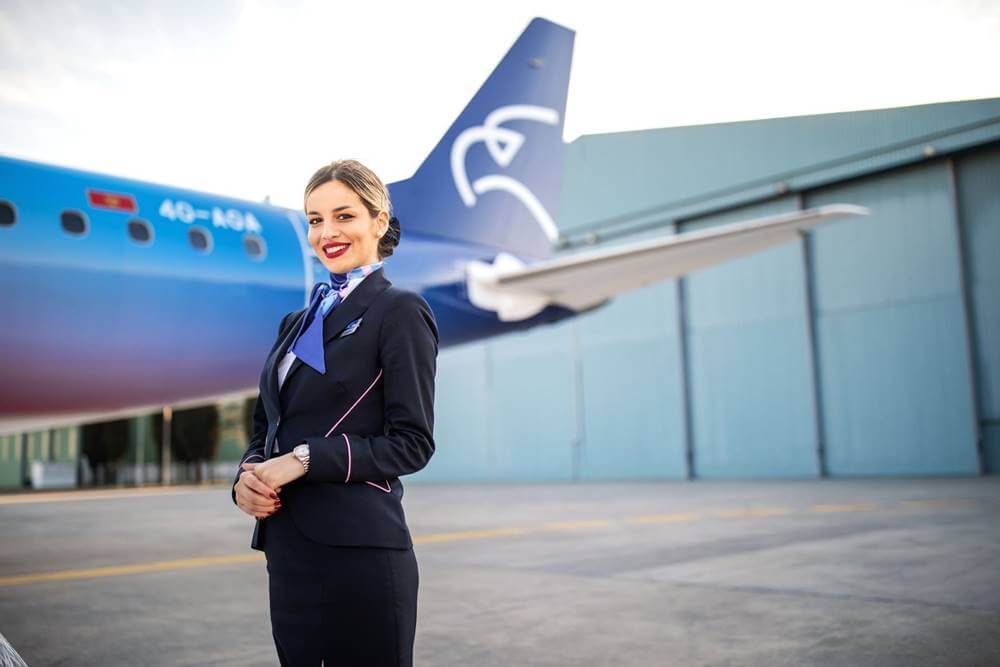 Air Montenegro flight attendant tarmac