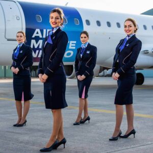 Air Montenegro flight attendants tarmac