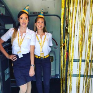 Flybondi flight attendants celebrate