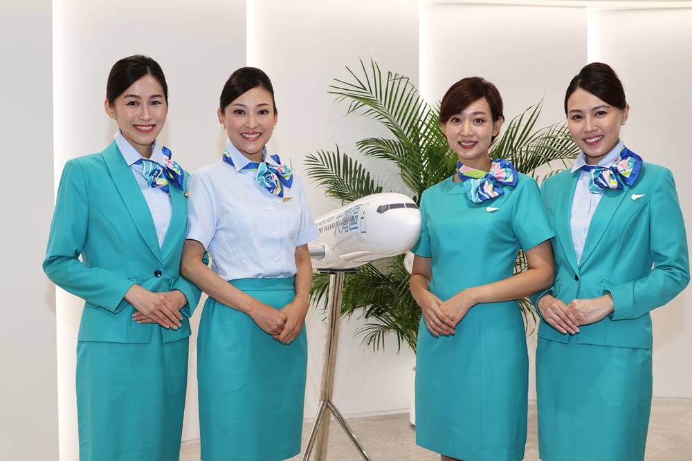 Greater Bay Airlines flight attendants smile