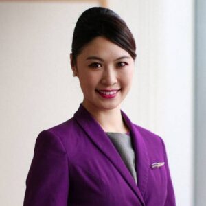 HK Express female flight attendant smile