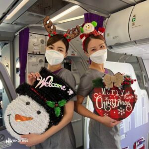 HK Express flight attendants xmas