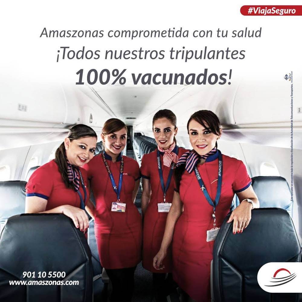 Línea Aérea Amaszonas flight attendants boarding