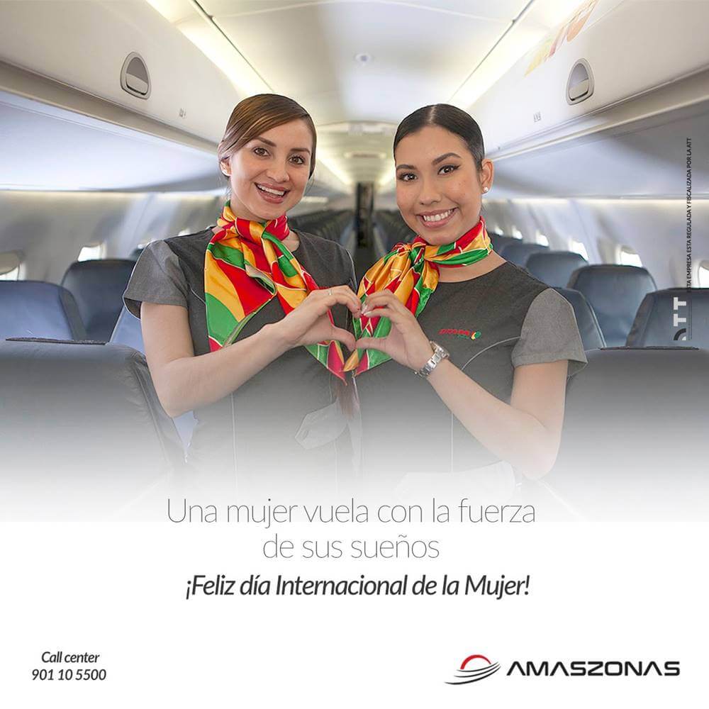 Línea Aérea Amaszonas flight attendants heart