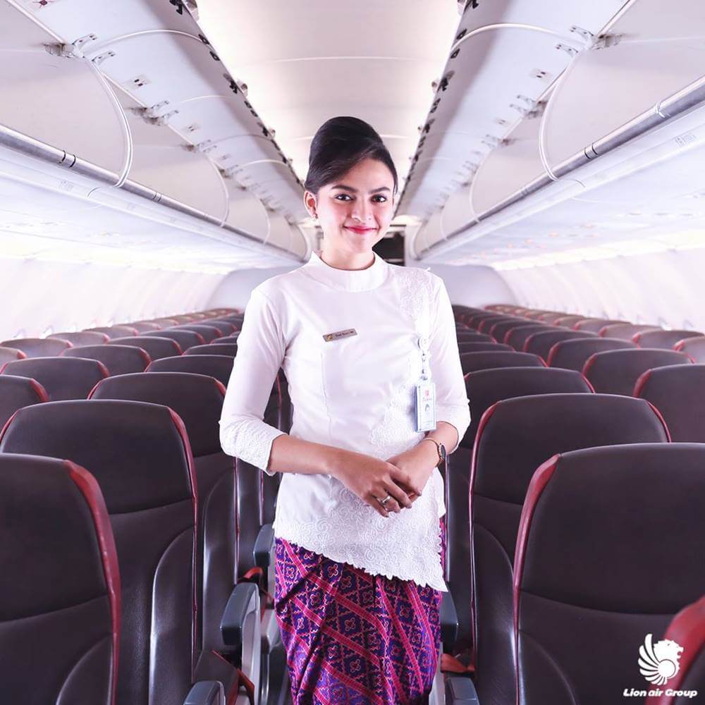 Lion Air female flight attendant boarding